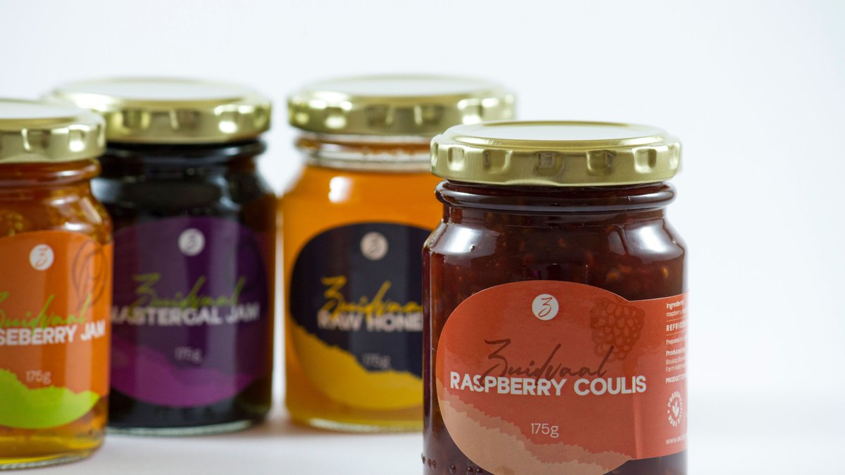 A selection of Zuidvaal preserves including nastergal konfyt — a distinctive South African range for retailers to stock
